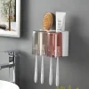 Modern Home Living Bathroom Gadget Toothbrush Holder Cups Toothpaste Squeezer 
