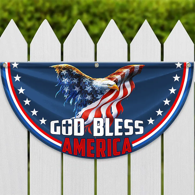 Personalized 250 Years of Freedom America Flag Personalized God Bless America 1776 - 2026 Eagle Non-Pleated Fan Flag
