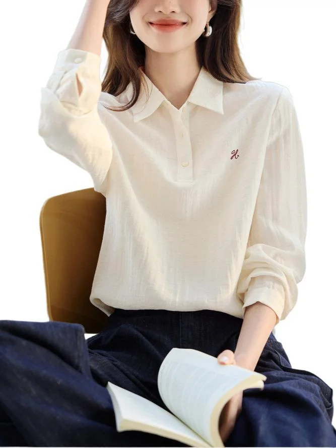 Athvotar Athvotar Temperament With Light And Thin Long-Sleeved Casual Shirts In The Spring Of 2025 New Basic Classic Commuter Shirts To Reduce The Age And Thin