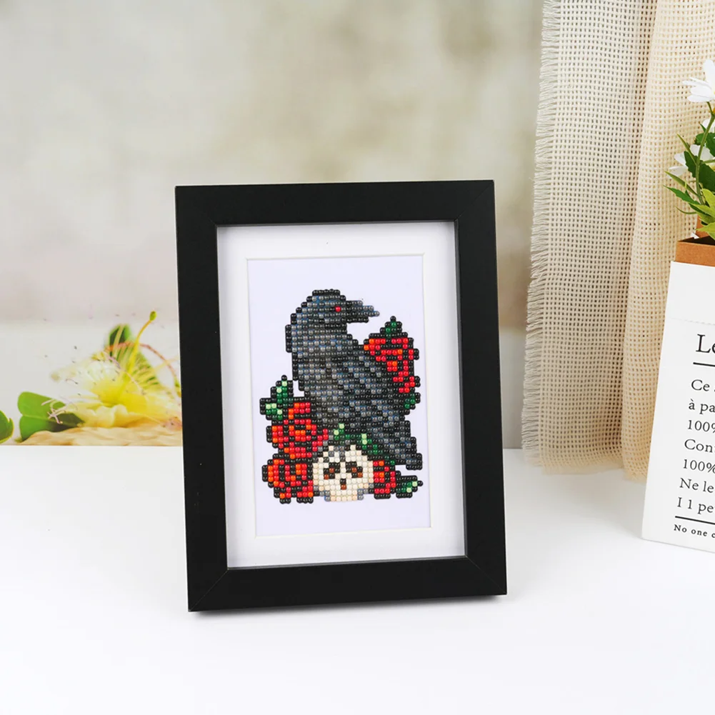 16pcs Demon DIY Mini Partial Round Diamond Painting Set Desktop Decor No Frame(12*17cm)