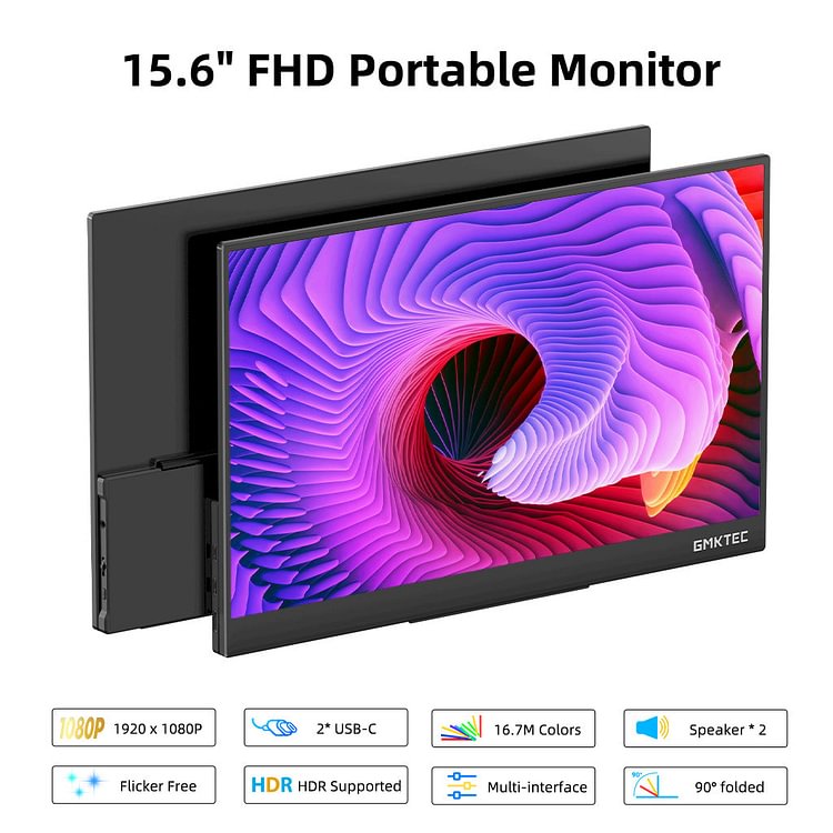 Xpanel SE 15.6" FHD Portable Monitor w Dual USB-C/HDMI/Kickstand/HDR