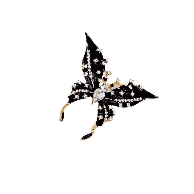 IG Style Pin Butterfly Zinc Alloy Enamel Plating Inlay Rhinestones Unisex Brooches4