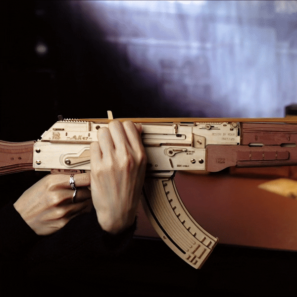 ROKR AK-47 Assault Rifle Gun Toy 3D Wooden Puzzle LQ901