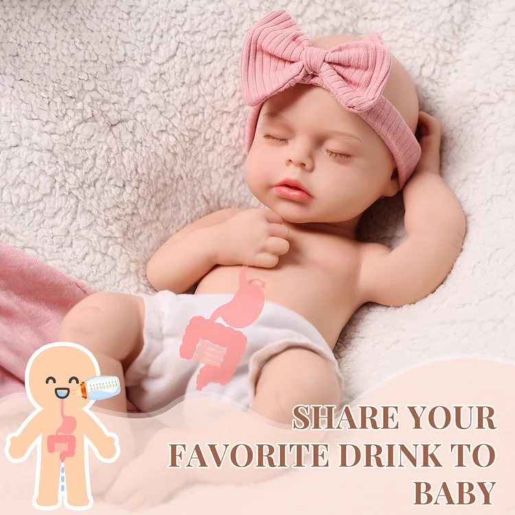 [Drink and Wet System]Babeside Lucy 16" Realistic Silicone Sleeping Baby Little Infant Girl Healing the Heart