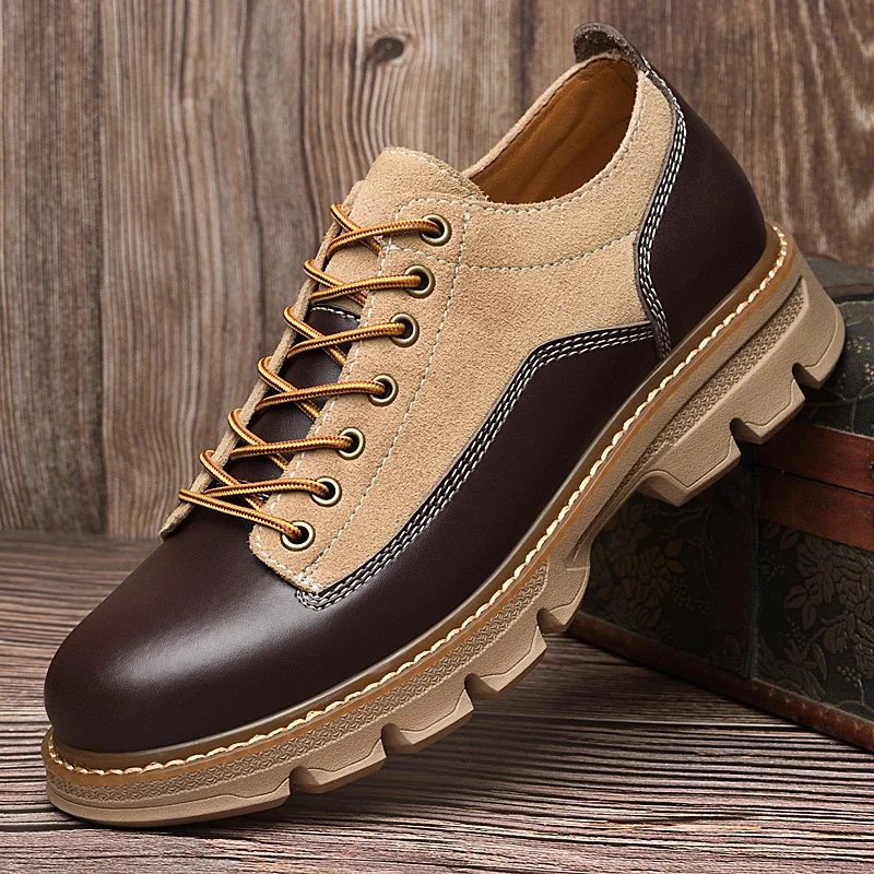 Retro Low Top Stitching Workwear Casual Platform Shoes