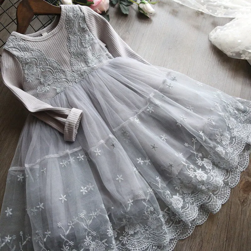 Winter Girls Dress 2021 Girls Clothes Princess Party Dress Backless Lace Tutu Layered Dress Elegant Ceremony Teenage Costume