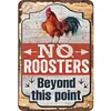 Farm Chicken No Roosters Beyond This Point - Vintage Metal Signs - 30*40cm - Warning&Farm