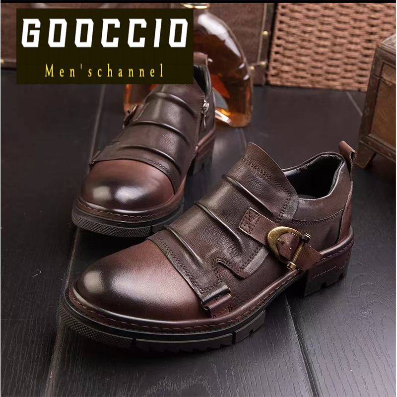 Retro British-Style Casual Cowhide Shoes For Men  DV-Series  