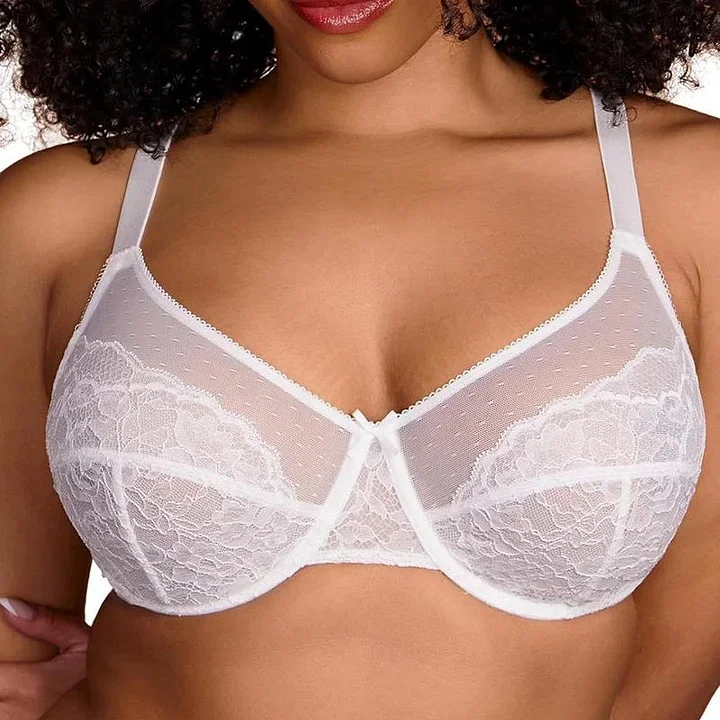 ✨ Enchante Floral Lace Plus Size Underwire Unlined Comfort Unpadded Full Coverage Bra