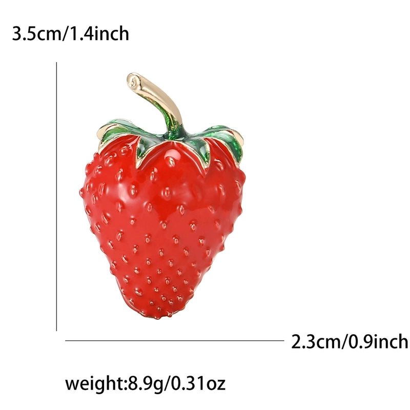 Casual Elegant Cute Pin Strawberry Alloy Enamel Women’s Brooches