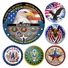 [US Local Warehouse]6PCS American Theme - Round Vintage Metal Signs Set - 30*30cm