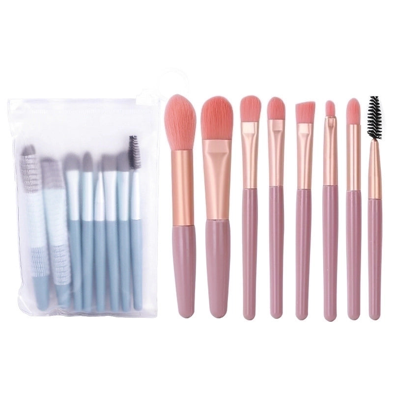 Minimalist Bionic Fiber Hair Plastic Handle Aluminum Tube Makeup Brushes 1 Set