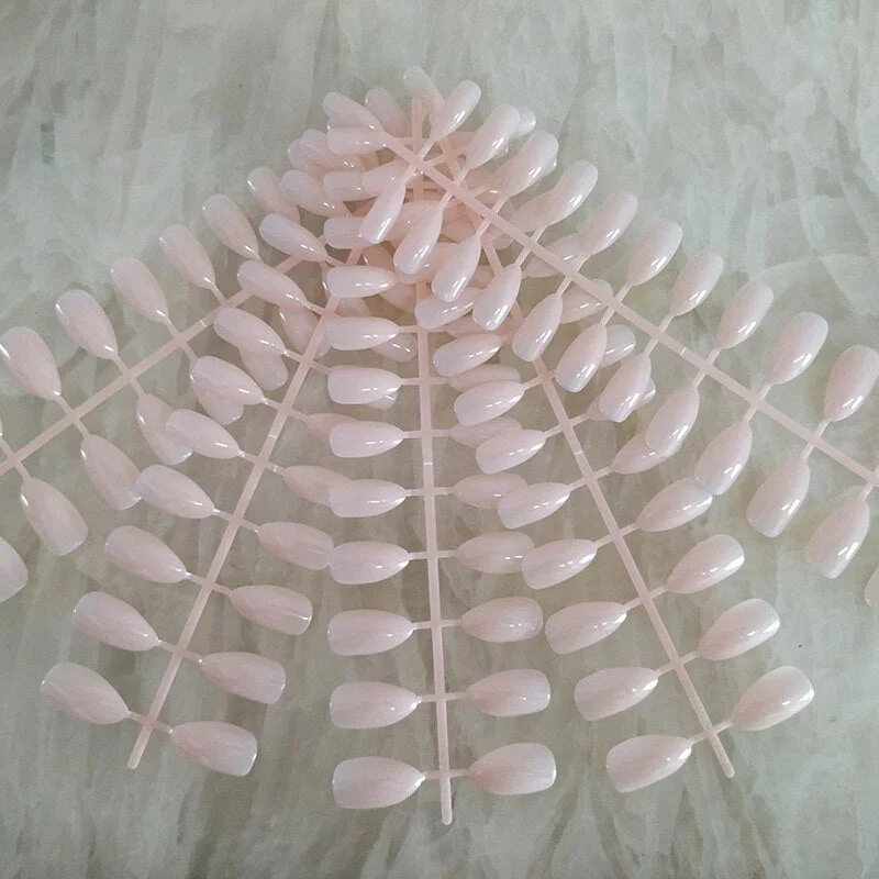 18 Colors Full Cover Stiletto Fake Nails Short Sharp Pointed False Nail Art Tips Acrylic Almond Nails Press On Nail Art Designs-Nail Inspo