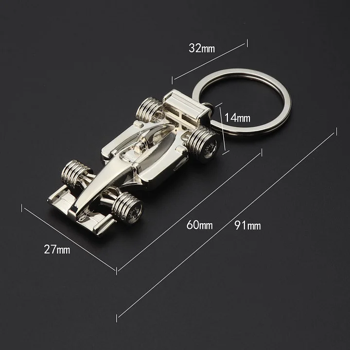 F1 Racing Car Model Solid Key Chain
