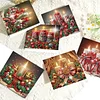 6PCS DIY Diamond Art Greeting Cards Christmas Candle Congratulations Cards Gift