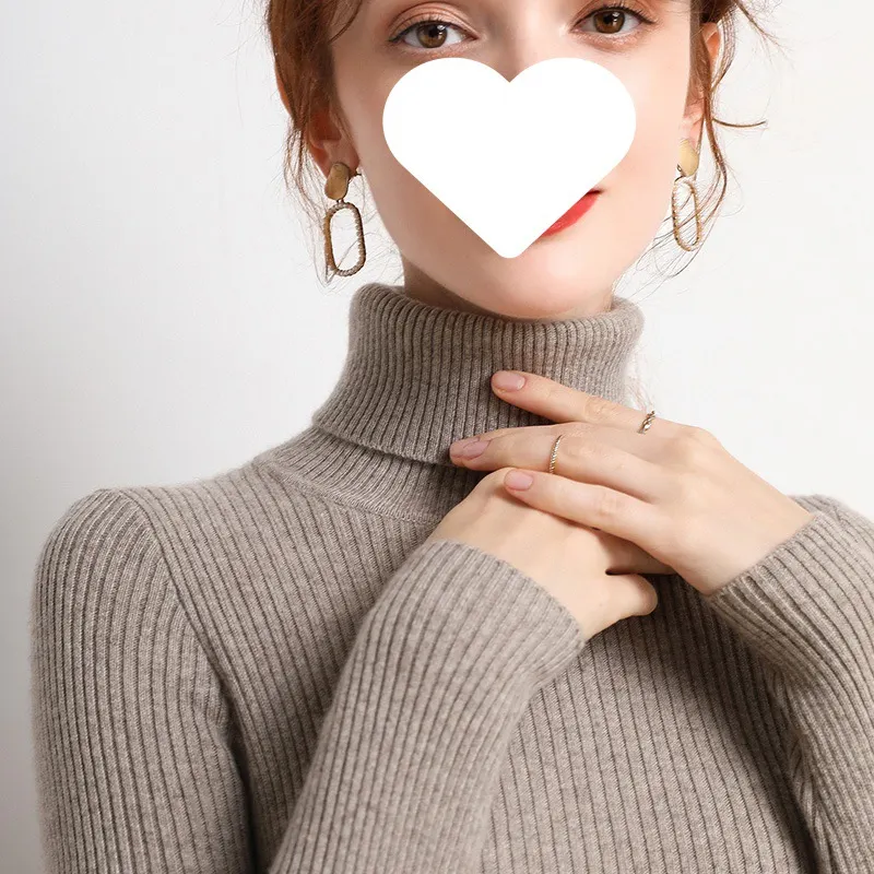 Uveng Uveng Temperament High-Neck Basic Sweater Women's Autumn And Winter Repair Jacket Inside The Bottom Of The Long-Sleeved Knitting Shirt