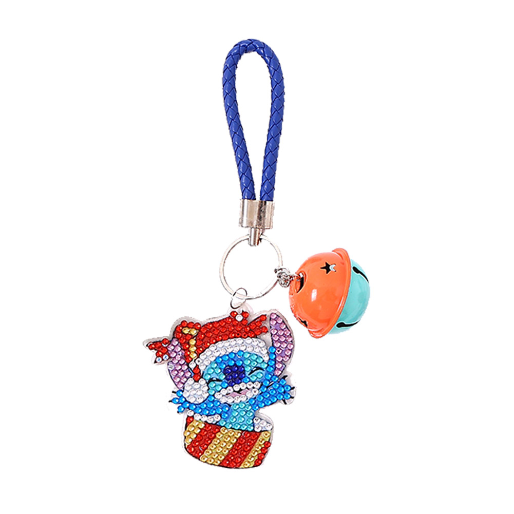 

Cartoon Blue Stitch Double Sided - 5D DIY Craft Keychain, 501 Original