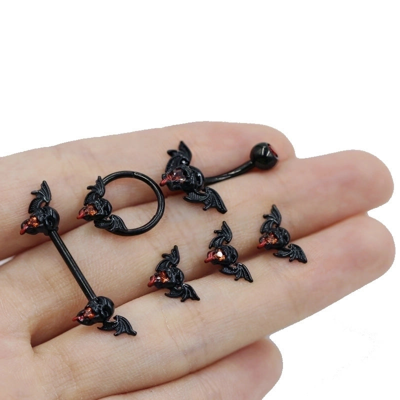 1 Piece Belly Rings Hip-Hop Funny Bat 316 Stainless Steel  Alloy Inlay Rhinestones