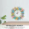 (US Only)2D Flat DIY Easter Bunny Diamond Painting Clock Pendant for Living Room Decor