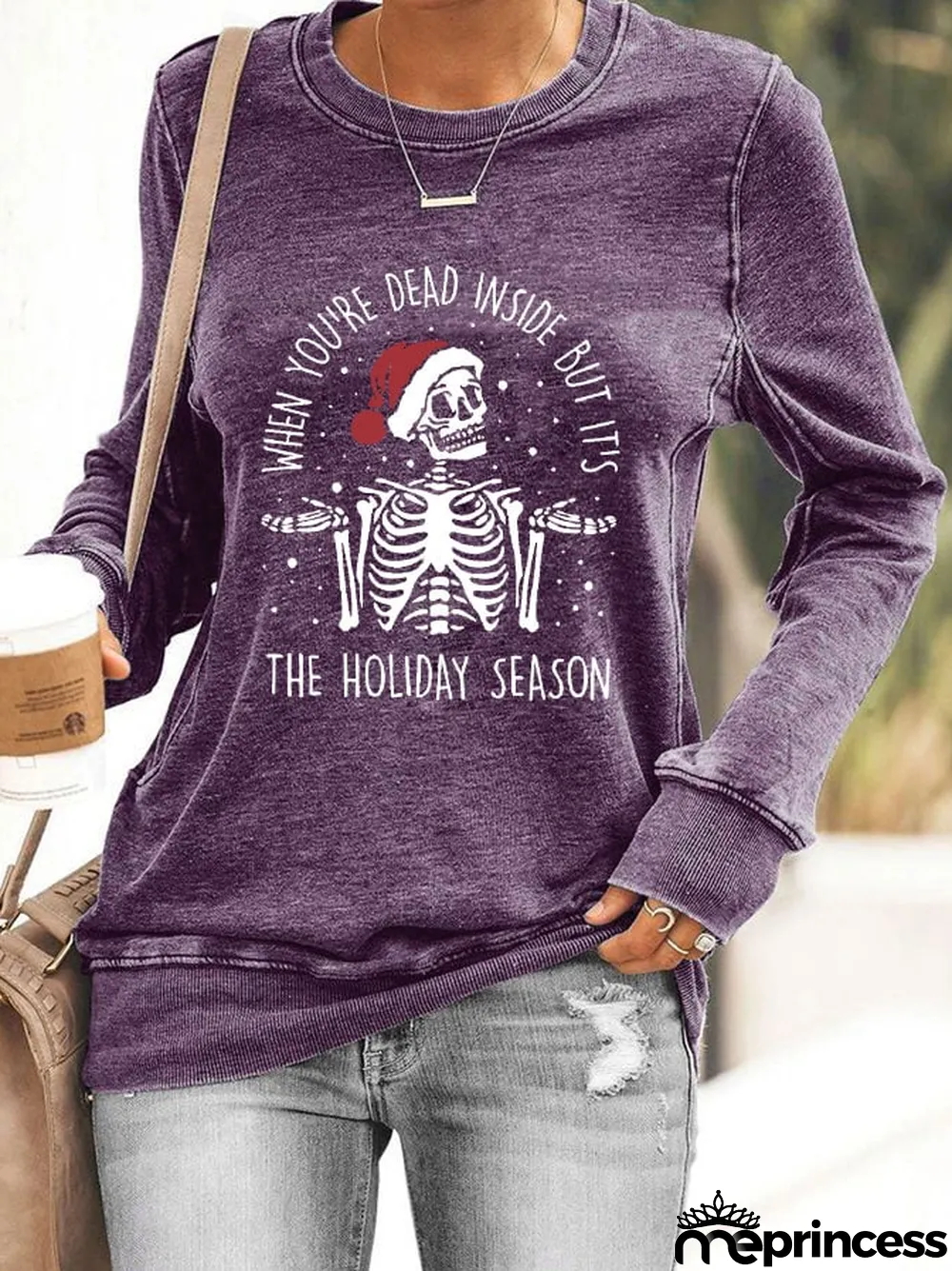 Women's When You're Dead Inside But It's The Holiday Season Print Sweatshirt