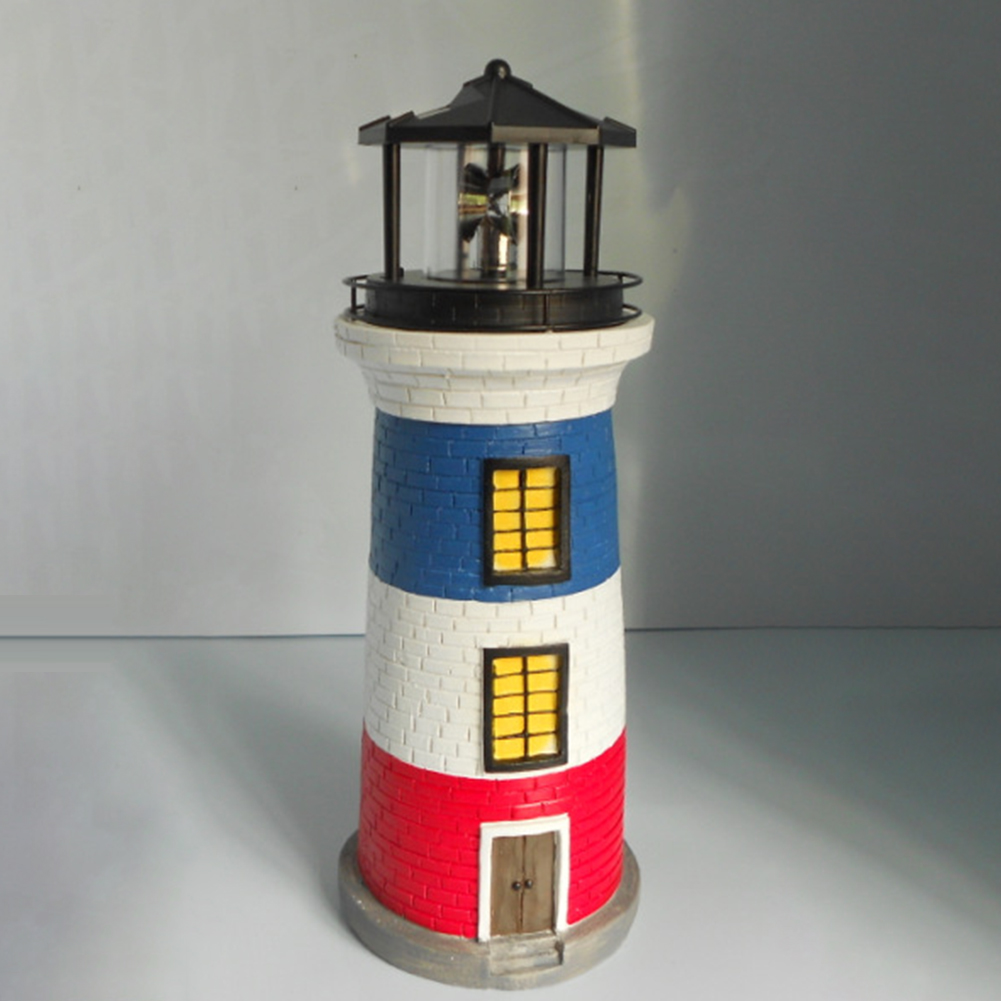 

Resin LED Lighthouse Solar Light Garden Outdoor Rotating Beacon Tower Lamp, 501 Original