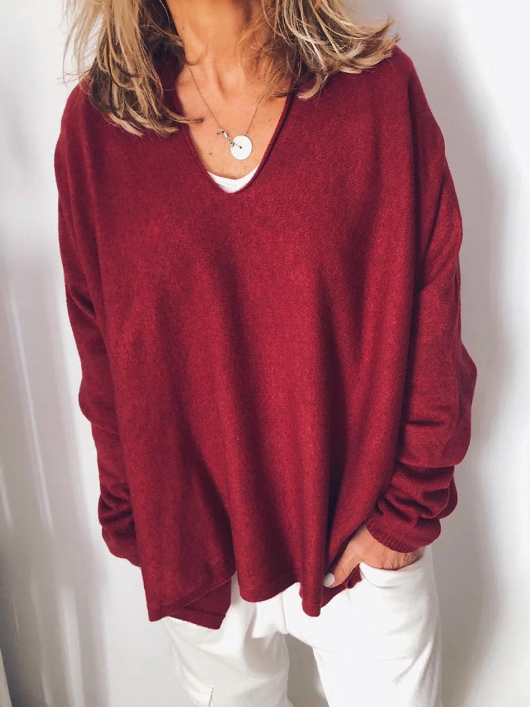 Red Long Sleeve Casual Shirts & Tops
