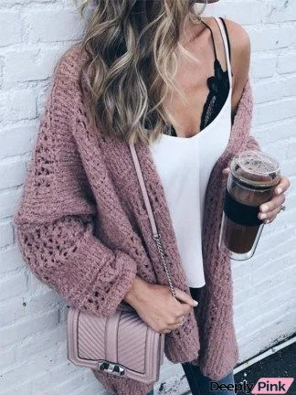 Chunky Wide Long Sleeve Knit Cardigan