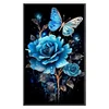 Blue Rose Butterfly-11CT Stamped Cross Stitch 40*65cm