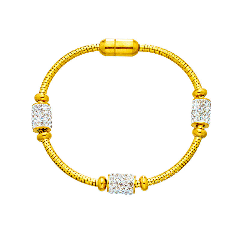 Unisex Round Geometric Titanium Steel Electroplating Bracelets