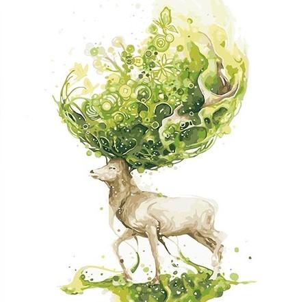 

Green Deer – Paint By Numbers - 40*50CM, 501 Original