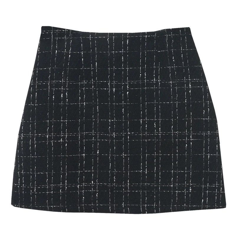 Nigikala Physical Shop Recommended Autumn And Winter Coarse Flowers Of The Semi-Body Skirt High Waist Thin Anti-Walking A Word Ass Short Skirt 8893