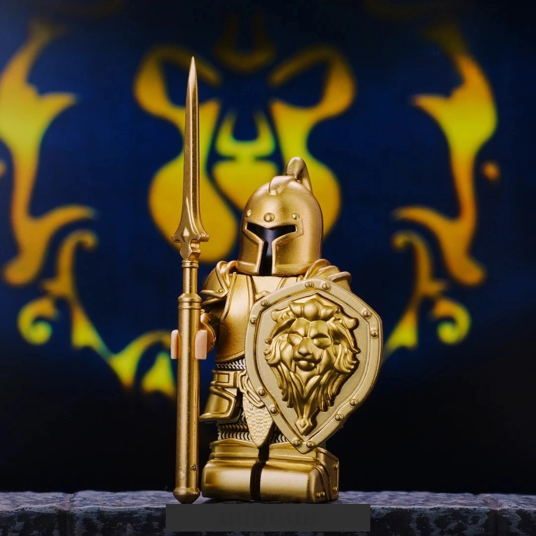 World of Warcraft Stormwind Alliance Soldier Minifigures - Silver & Gold Two Colors Available, Alliance-style Collectible Figures