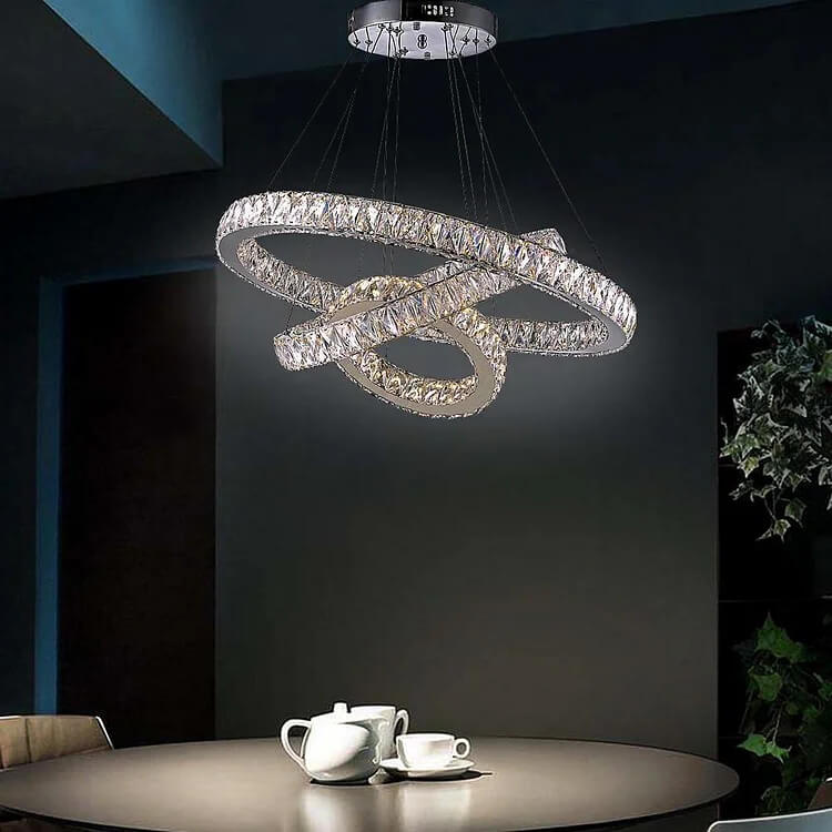 Interwoven Circle Chandelier Crystal Ceiling Light