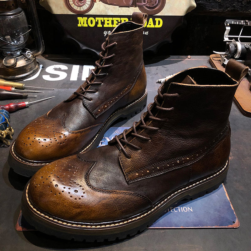 American Retro Motorcycle Ankle Boots Shoes