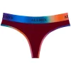 Sexy Gradient Rainbow Letter Cotton Seamless Low-Waist Thong