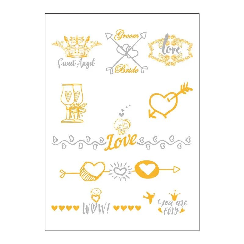 European and American wedding tattoo stickers bride wedding single bridesmaid party hot gold and silver team bride stickers