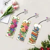 (US Local)3Pcs Special Shape Flowers Coffee 5D DIY Diamond Painting Bookmark Craft Kit