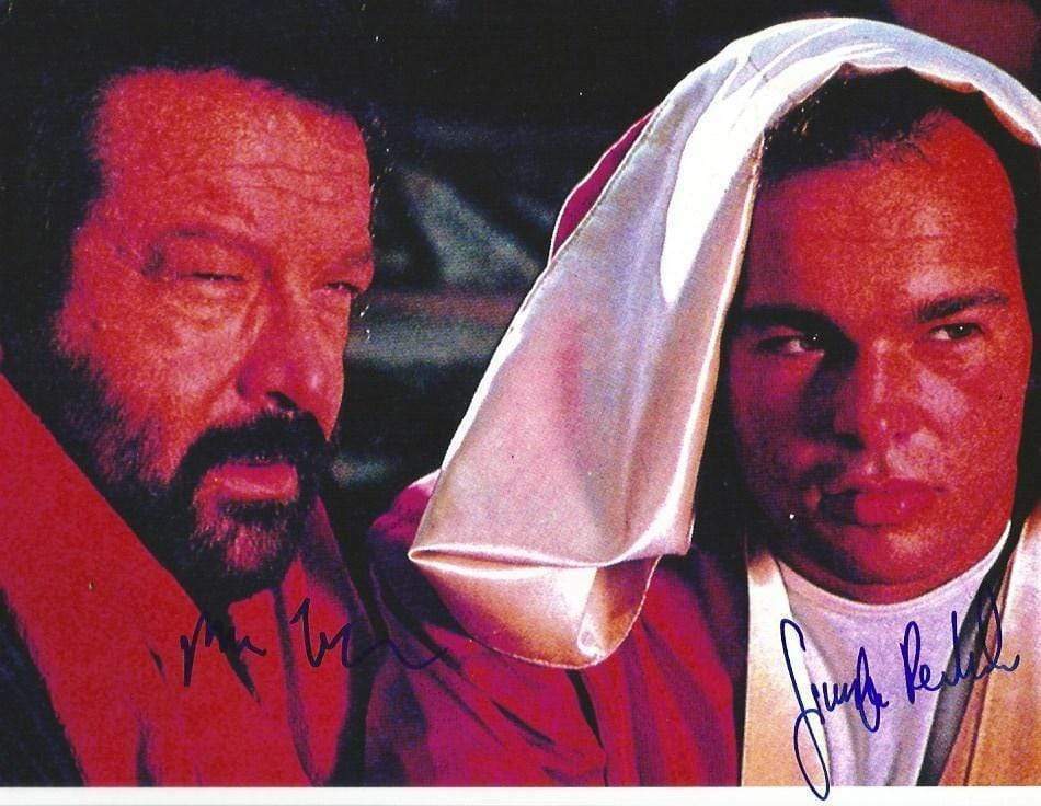 ACTORS Bud Spencer (+) & Giuseppe Pedersoli autographs, IP signed Photo Poster painting