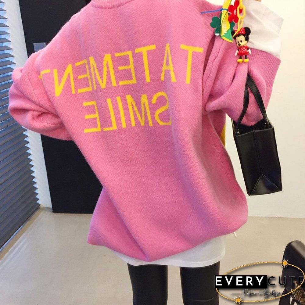 Young Chic Korean Style Patchwork Sweater Winter Thick Loose Oversize Sweater All-Match Sweet Streetwear Knitwear Winter