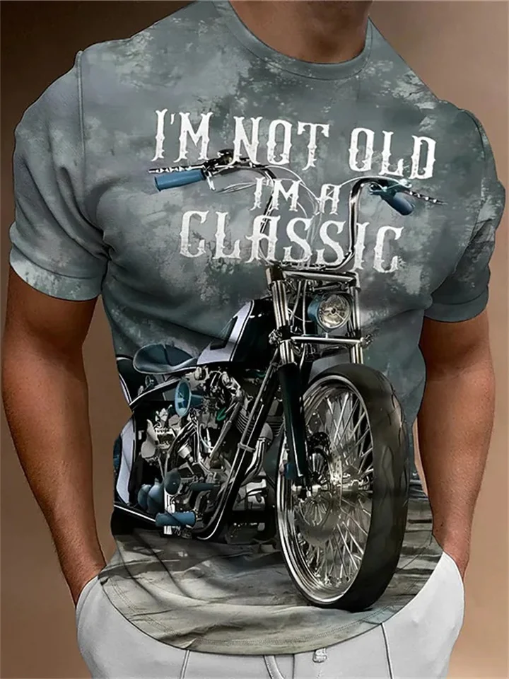 Men's T Shirt Tee Graphic Motorcycle Crew Neck Clothing Apparel 3D Print Outdoor Daily Short Sleeve Print Fashion Designer Vintage | 168DEAL