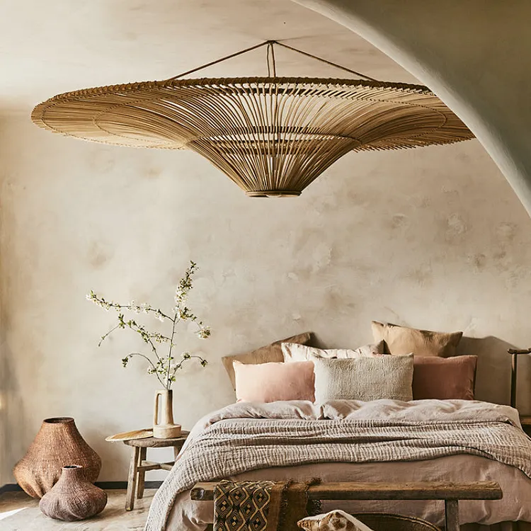 Large Modern Rattan Pendant Light Ceiling Lampshade 80CM