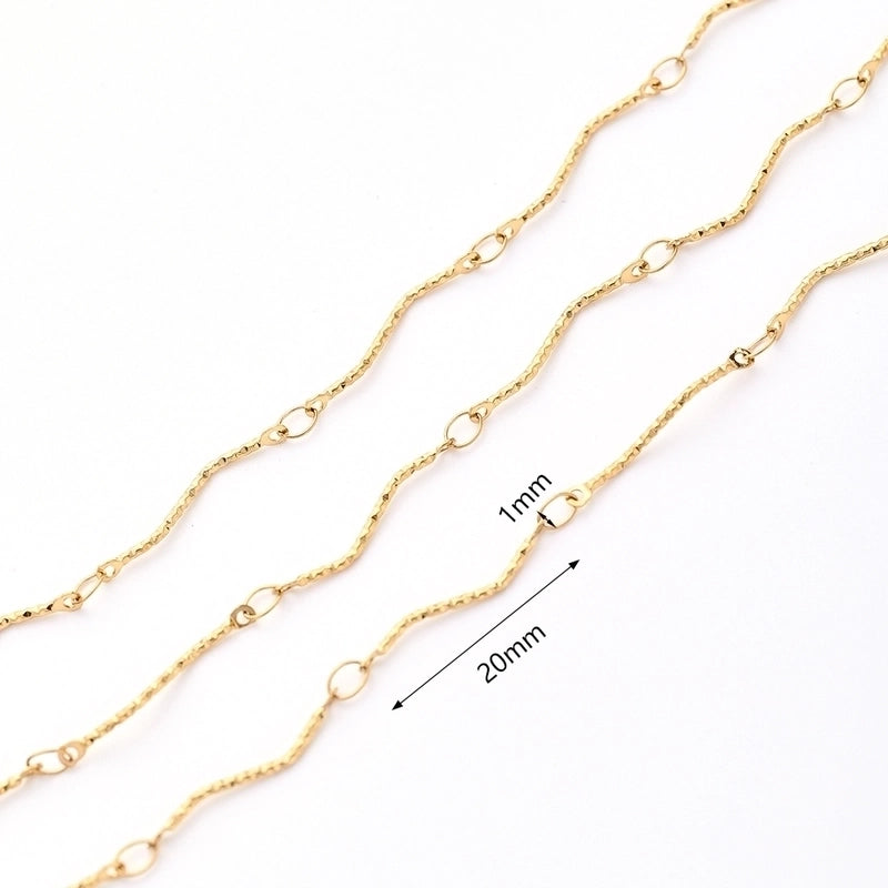 1m/Package 304 Stainless Steel Gold Plated Solid Color Polished Chain