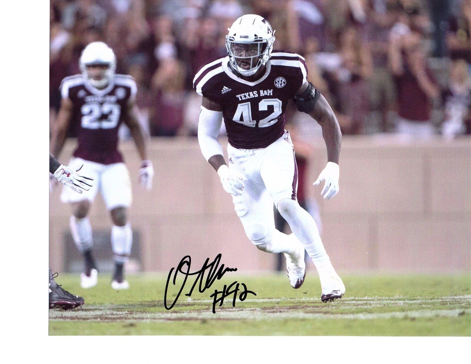 Otari Alaka Texas A&M Aggies signed autographed 8x10 football Photo Poster painting Gig Em d