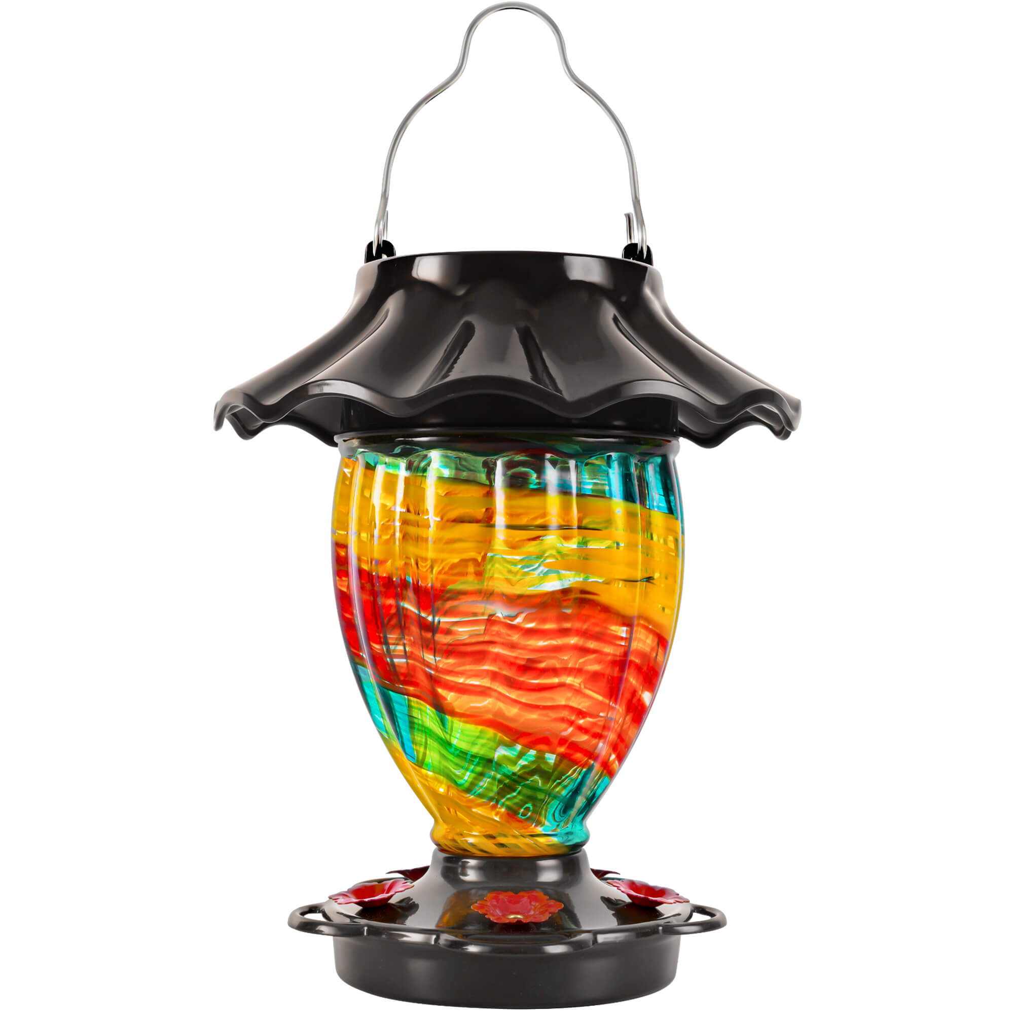 LUJII Solar Powered Hummingbird Feeder, 32 fl.oz, Trophy, Ribbon