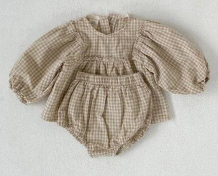 Baby Floral Suit 2021 Spring New Baby Girls Clothing Set Baby Blouse and Shorts 2 Pcs Peter Pan Collar Baby Blouse