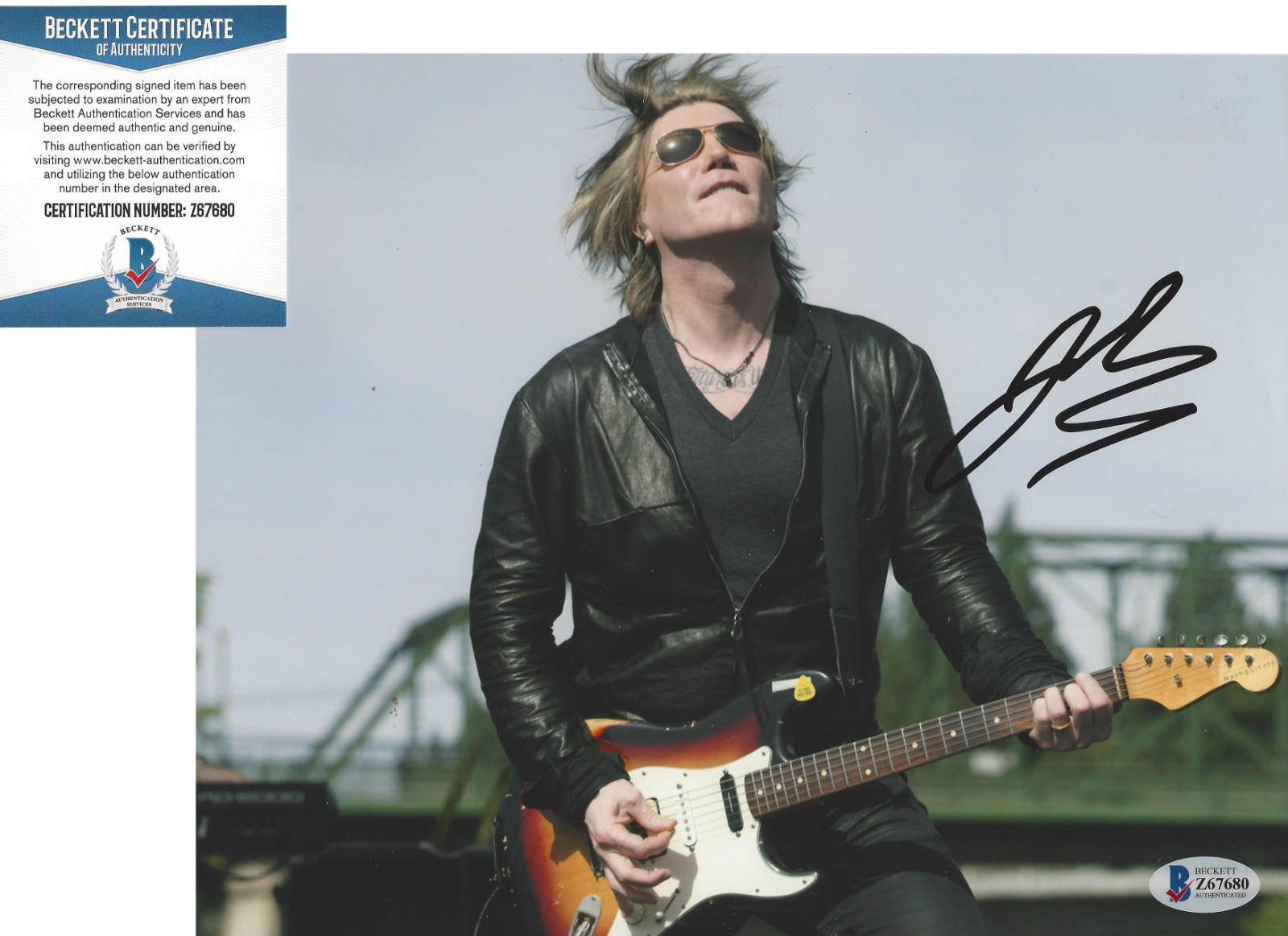 GOO GOO DOLLS JOHNNY RZEZNIK SIGNED 8x10 Photo Poster painting 2 BECKETT COA DIZZY UP THE GIRL