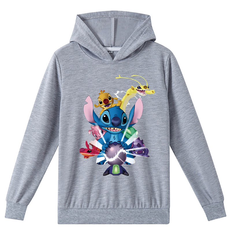 Mayoulove Stitch Long Sleeve Hoodie - Cute and Comfortable Kids Clothing for Fans of the Lovable Alien Stitch - Perfect for Boys and Girls Aged 4-12-Mayoulove