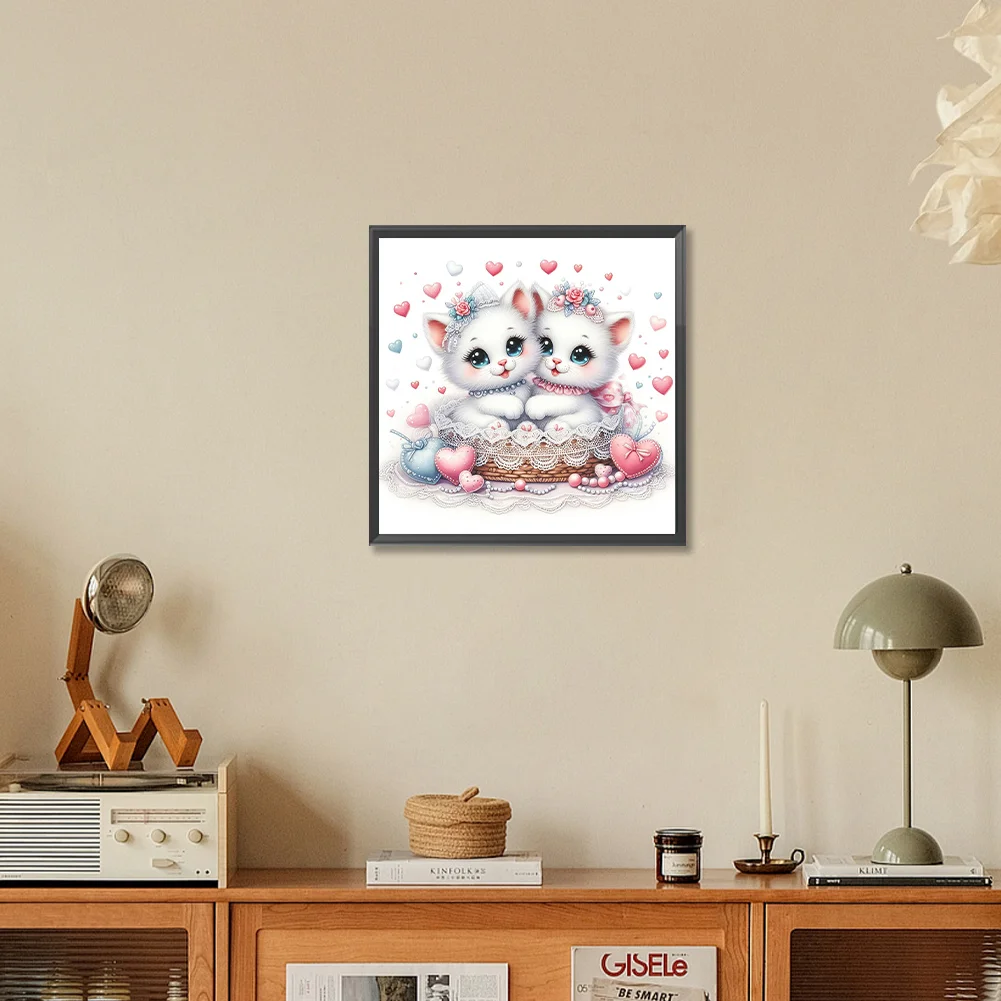 Diamond Painting - Full Round Drill - Cute Cat(Canvas|30*30cm)