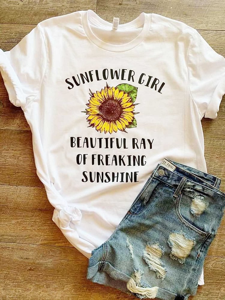 Bestdealfriday Sunflower Girl Beautiful Ray Of Freaking Sunshine Tee