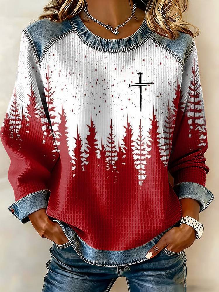 Women's Christmas Faith Print Sweatshirt wearshes